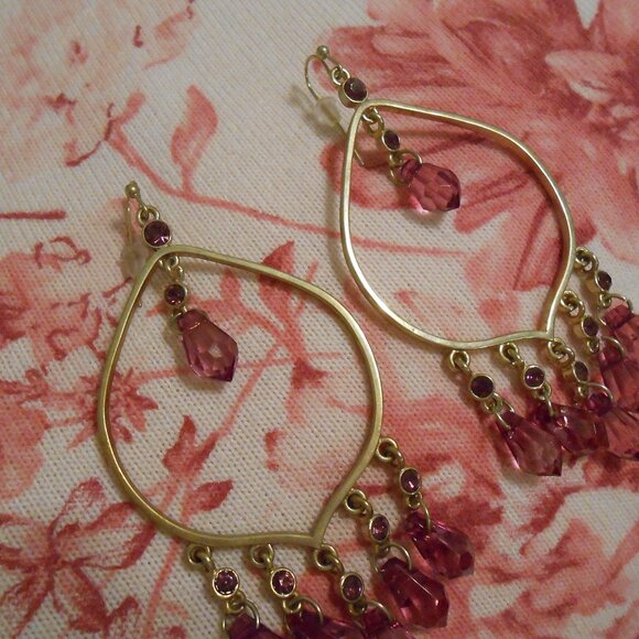 Purple Chandelier Earrings - Picture 3 of 5